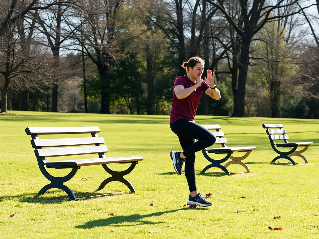 Latihan HIIT di taman untuk menggabungkan latihan outdoor Latihan HIIT di taman untuk menggabungkan latihan outdoor