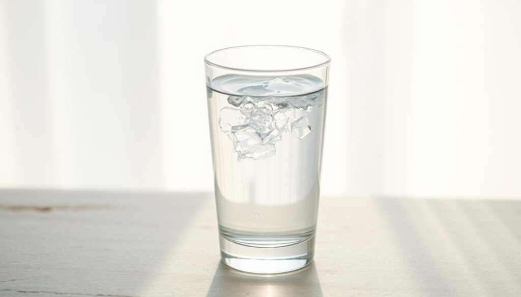 Prompt A serene, hydrated composition featuring a transparent glass filled with clear, fresh water, gently reflecting the surrounding environment. The glass is placed on a soft, muted surface, possibly wood or stone, creating a calming, natural ambiance. Sunlight streams in from the side, casting a warm, gentle glow on the water, accentuating its purity and refreshing qualities. The overall scene conveys a sense of balance, wellness, and the importance of maintaining proper hydration levels for a healthy lifestyle. Prompt A serene, hydrated composition featuring a transparent glass filled with clear, fresh water, gently reflecting the surrounding environment. The glass is placed on a soft, muted surface, possibly wood or stone, creating a calming, natural ambiance. Sunlight streams in from the side, casting a warm, gentle glow on the water, accentuating its purity and refreshing qualities. The overall scene conveys a sense of balance, wellness, and the importance of maintaining proper hydration levels for a healthy lifestyle.